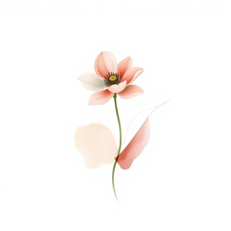 Illustrazione ad acquerello di un fiore di anemone rosa, simbolo dello spazio Anemone e della cura del dolore pelvico